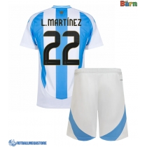 Fotballdrakt Barn Argentina Lautaro Martinez #22 Hjemmedraktsett Copa America 2024 Kortermet (+ Korte bukser)